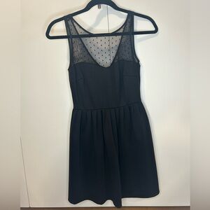 Zara black mini dress with a mesh top size 5